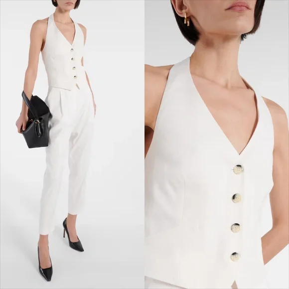 Veronica beard Arabella halter necklinen blend vest